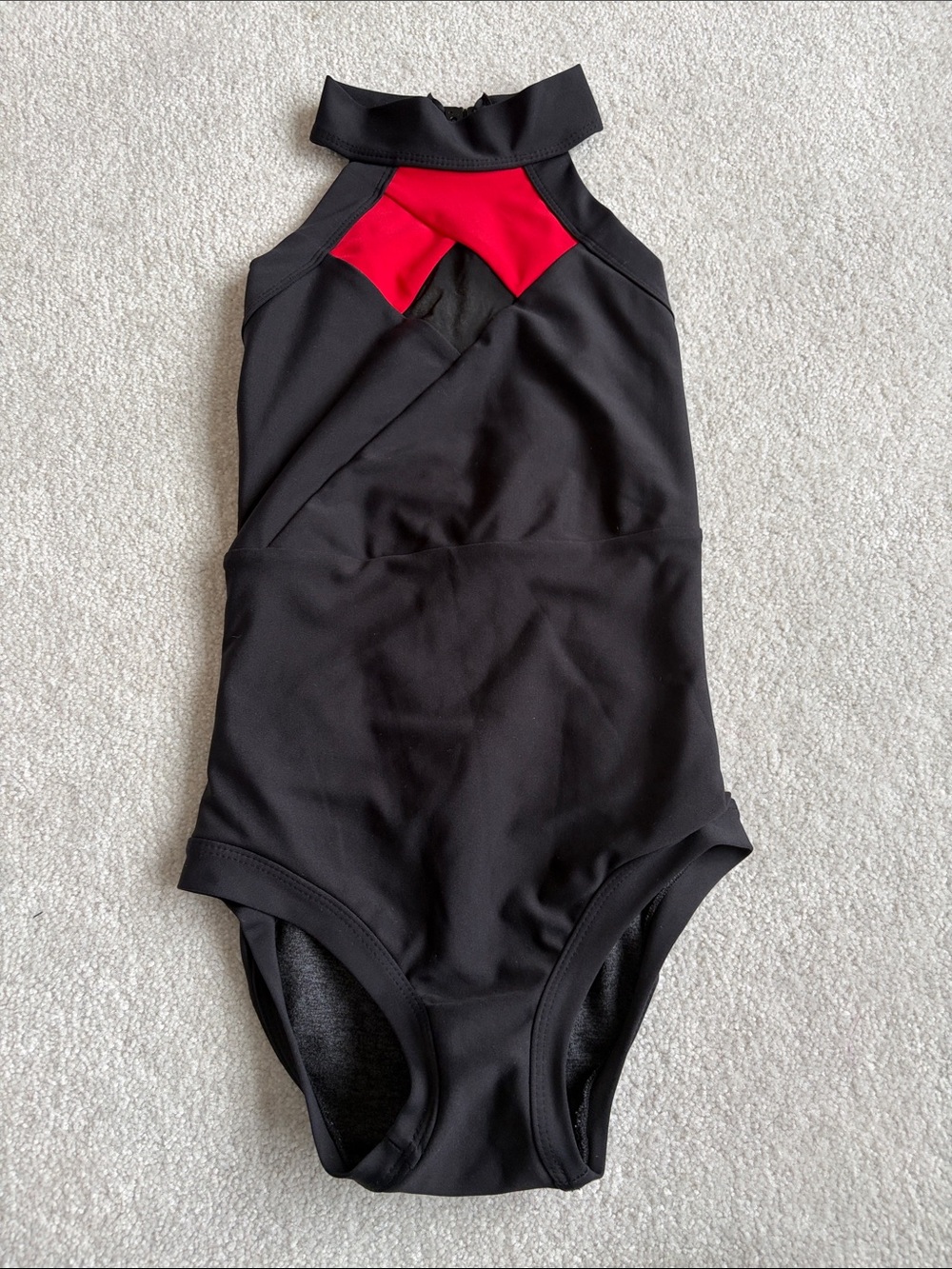 Five Dancewear Black and Red Leotard - size YXL